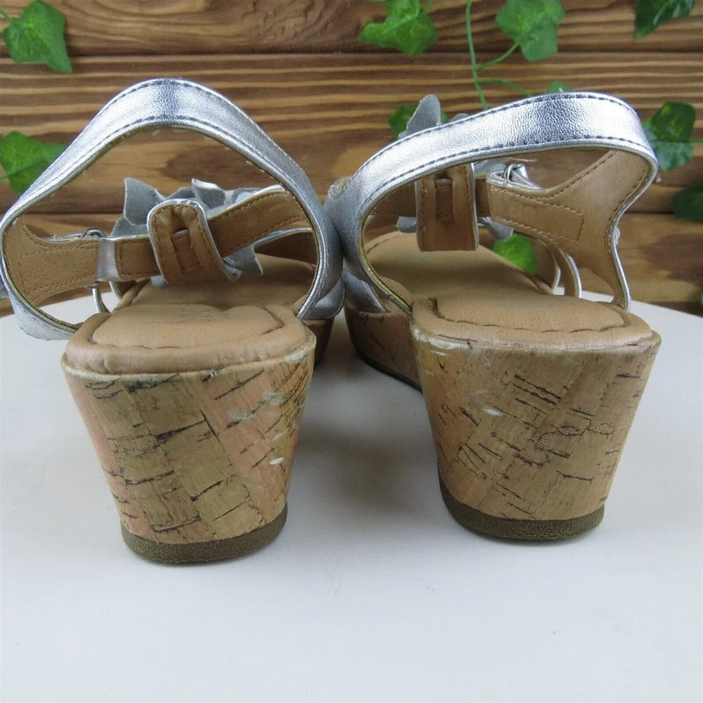 Born Concept Sz 2 Shoes‎ Girls Youth Gladiator Silver Synthetic Hook & Loop